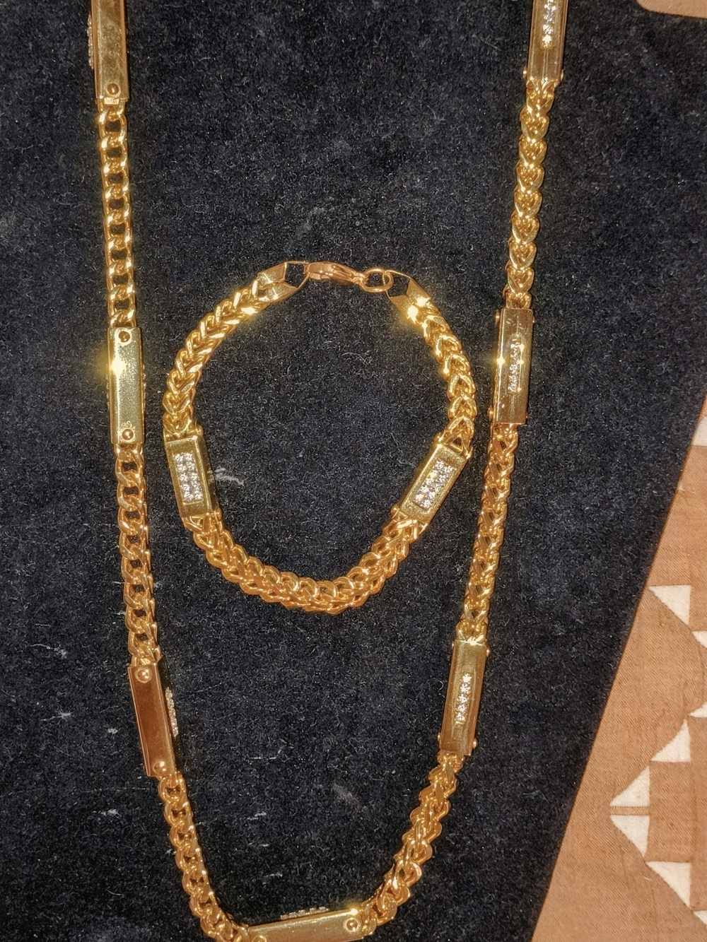 Walter Steiger Gold-Tone Chain Necklace and Bracelet Set
